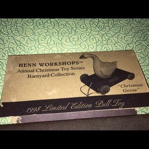 GE HENN PULL TOY. HAND CRAFTED. COLLECTIBLE New in box.